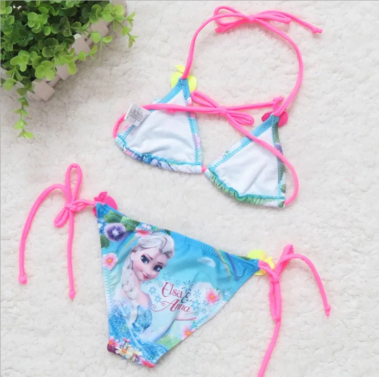 2019 высокое качество милый купальник-бикини с принтом для девочек купальный