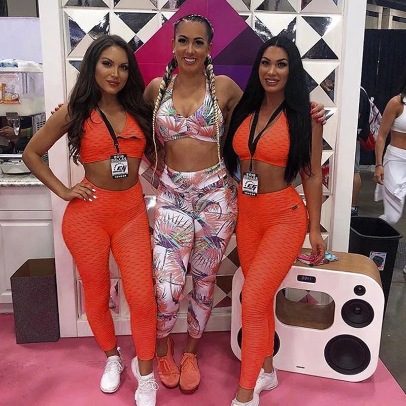 Женский комплект для йоги энергетические бесшовные леггинсы + бюстгальтер на