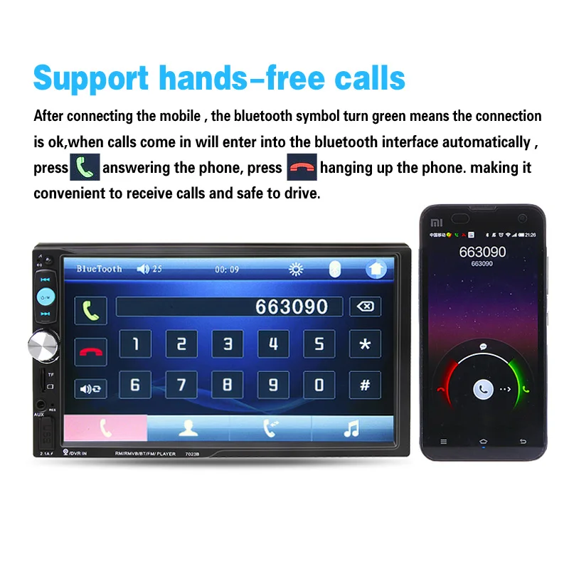 2 DIN Автомобильный видео мультимедиа плеер Bluetooth HD стерео радио FM MP3 MP4 MP5 без DVD