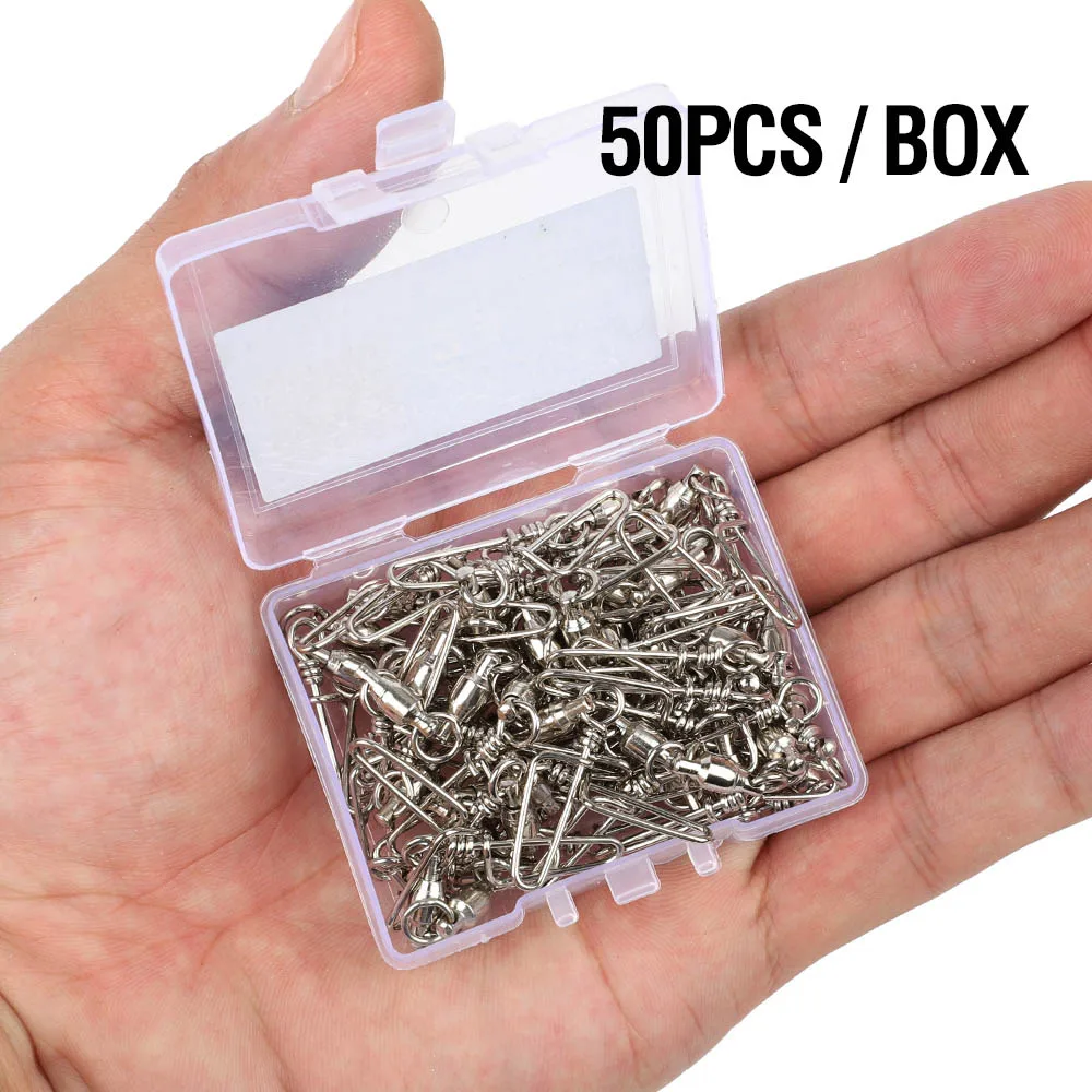 50 PCS DONQL 10/20/50 шт рыболовные Вертлюги разъем шариковый подшипник Вращающийся шарнир 0#6# для рыболовный крючок Приманка для карпа на рыбалку аксессуары - Цвет: 50 PCS