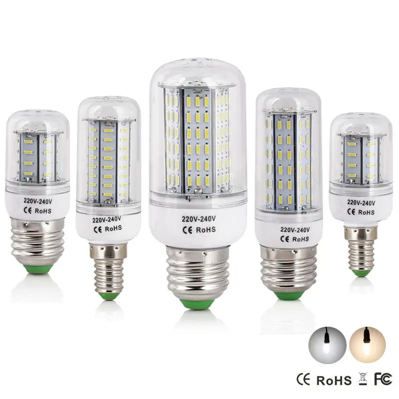 Светодиодный лампы E27 E14 SMD 4014 светодиодный потолочный светильник 36 45 56 72 126 138 162 светодиодный s AC 220V светодиодный кукурузная лампа светильник люстра, 7 Вт, 9 Вт, 15 Вт, 20 Вт, 25 Вт 30 Вт 35 Вт