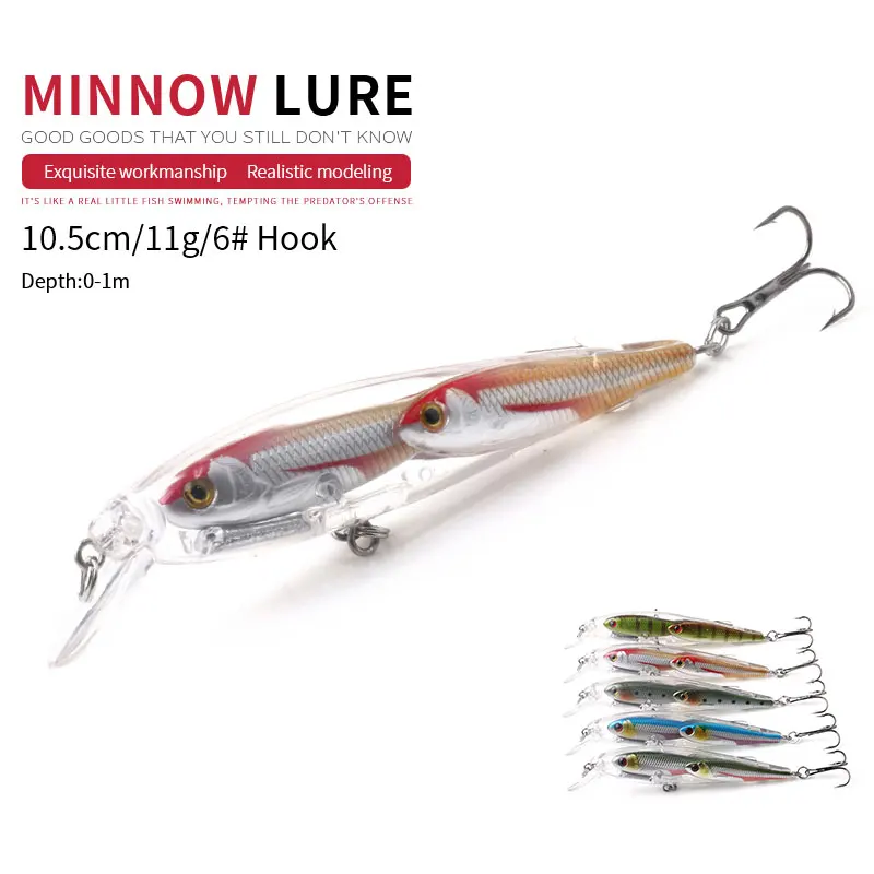 Новинка 1 шт. 10 5 см 11 г качественная Рыболовная Приманка Minnow Pescaria 3D окунь для глаз