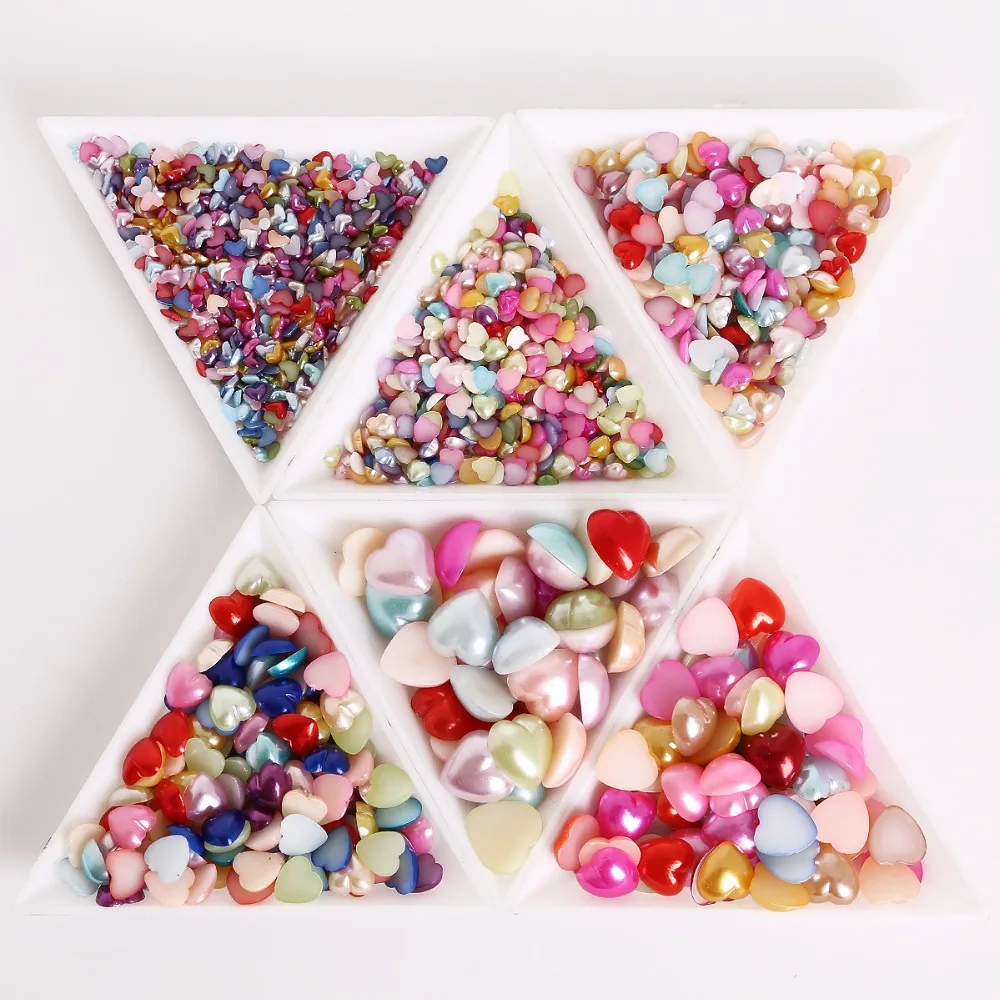 Женская пластиковая имитация жемчуга в форме сердца 3 12 мм 50 300|cabochon heart|heart