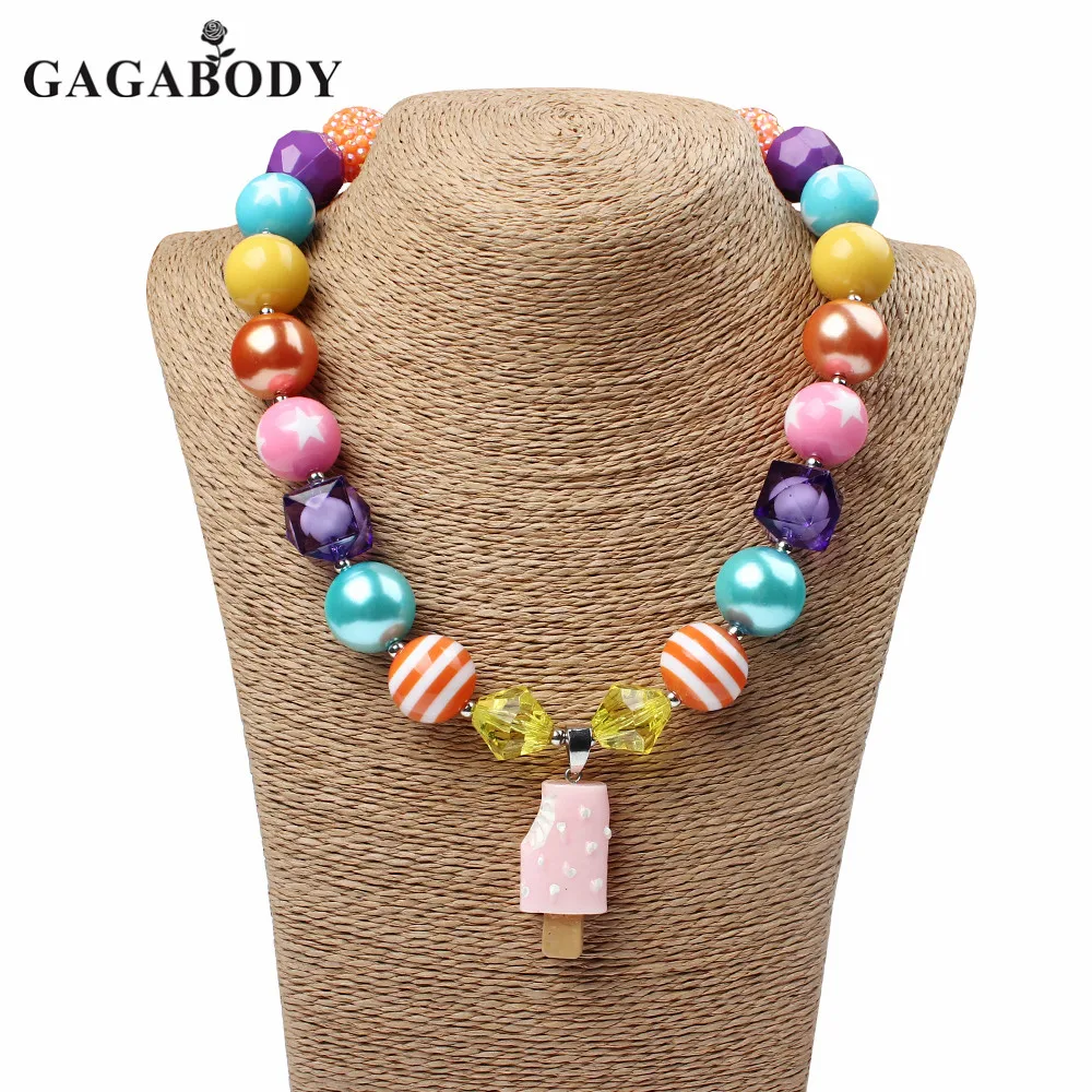 1 шт.-подвеска мороженое ожерелье из жевательной резинки массивное бисера для
