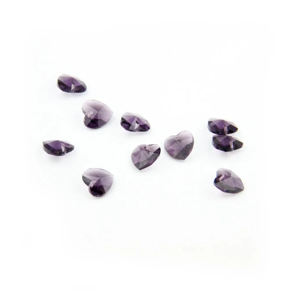 100 шт. бусины в форме сердца 14 мм фиолетовый хрустальный кулон-Призма призма для