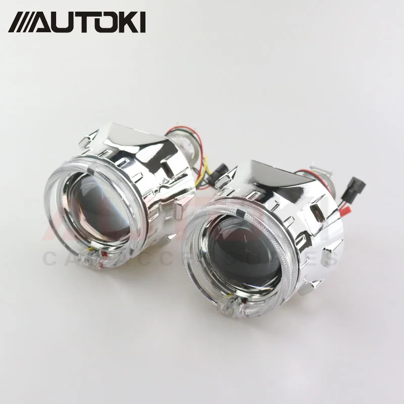 HD Lens-E LED Автомобильный Стайлинг AUTOKI, мини 2,5 дюйма, HID Bi xenon, фара, проектор, синие линзы, Модифицированная, сделай сам, H7, H4, фары, линзы, использование ламп H1 - Цвет: HD Lens-E LED