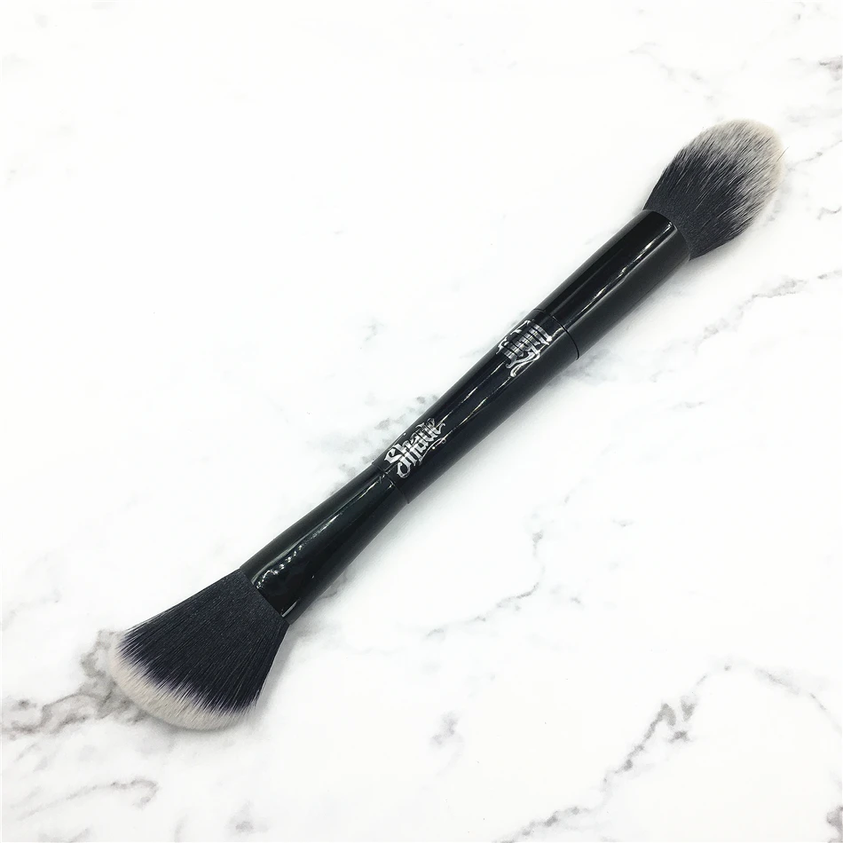 Профессиональный Двухсторонние Blending Eye Shadow Brush Мода пламя Форма Румяна маркер Angled