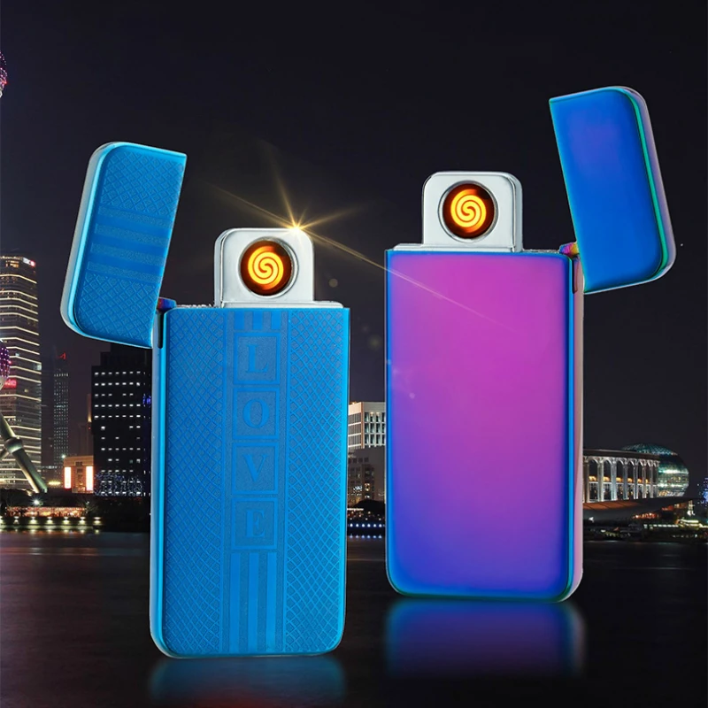Зажигалка с USB-зарядкой маленькая перезаряжаемая зажигалка ветрозащитная для