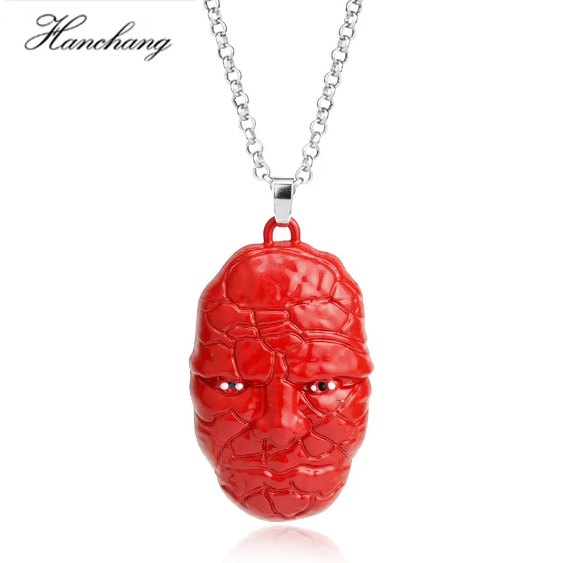 Hanchang Красная маска ожерелье Металл цепь колье для мужской и женский ювелирные