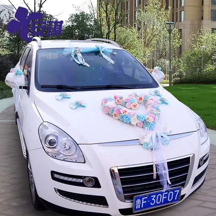 Синяя шелковая Гортензия в форме сердца цветы розы ягоды жемчуг Свадебный