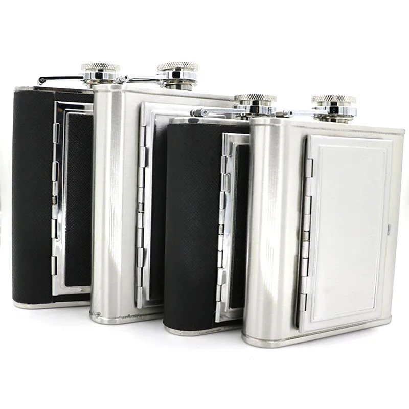 Новый мини-фляга двойного назначения Встроенный чехол для сигареты набор