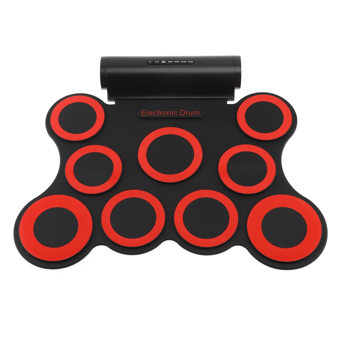 Силиконовый Электронный роликовый барабан средней длины 9 накладок двойной