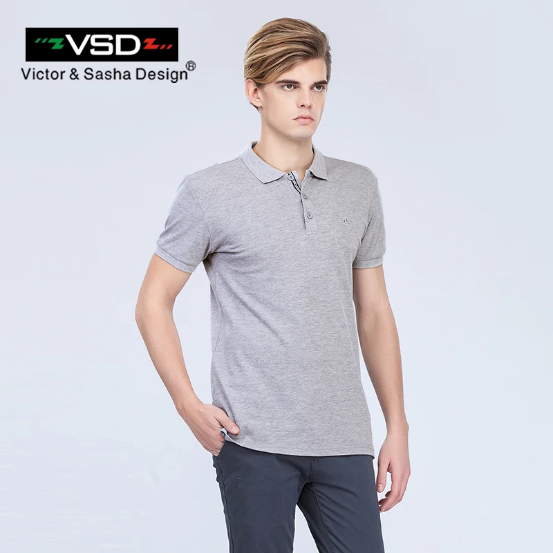 VSD 2017 Шикарнее Летнее Мужское Поло Рубашки С Коротким Рукавом с Вышивкой