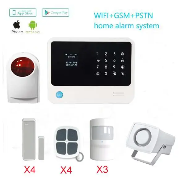 WIFI GSM сигнализация системы IOS/Android управление APP 433 МГц Открытый сирены дома