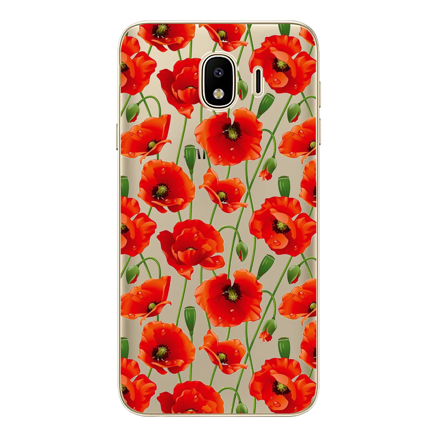 For Samsung Galaxy J4 2018 Case Cover EU 5.5&quot J400 J400F Soft TPU Silicone Cute Color Flamingo Rose Flower Painted Phone |