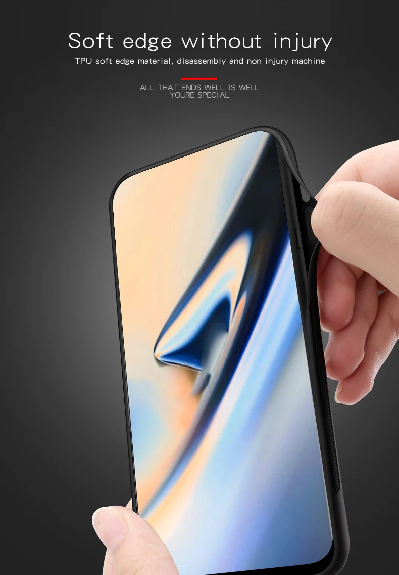 Чехол для OnePlus 7 Pro ПК ткань + силиконовая задняя крышка противоударный Тонкий