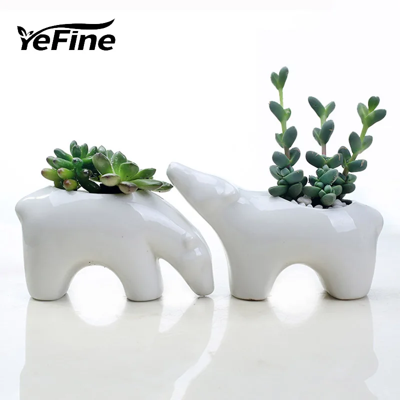 YeFine цветочный горшок фарфор полярный медведь мультфильм абстрактный дизайн