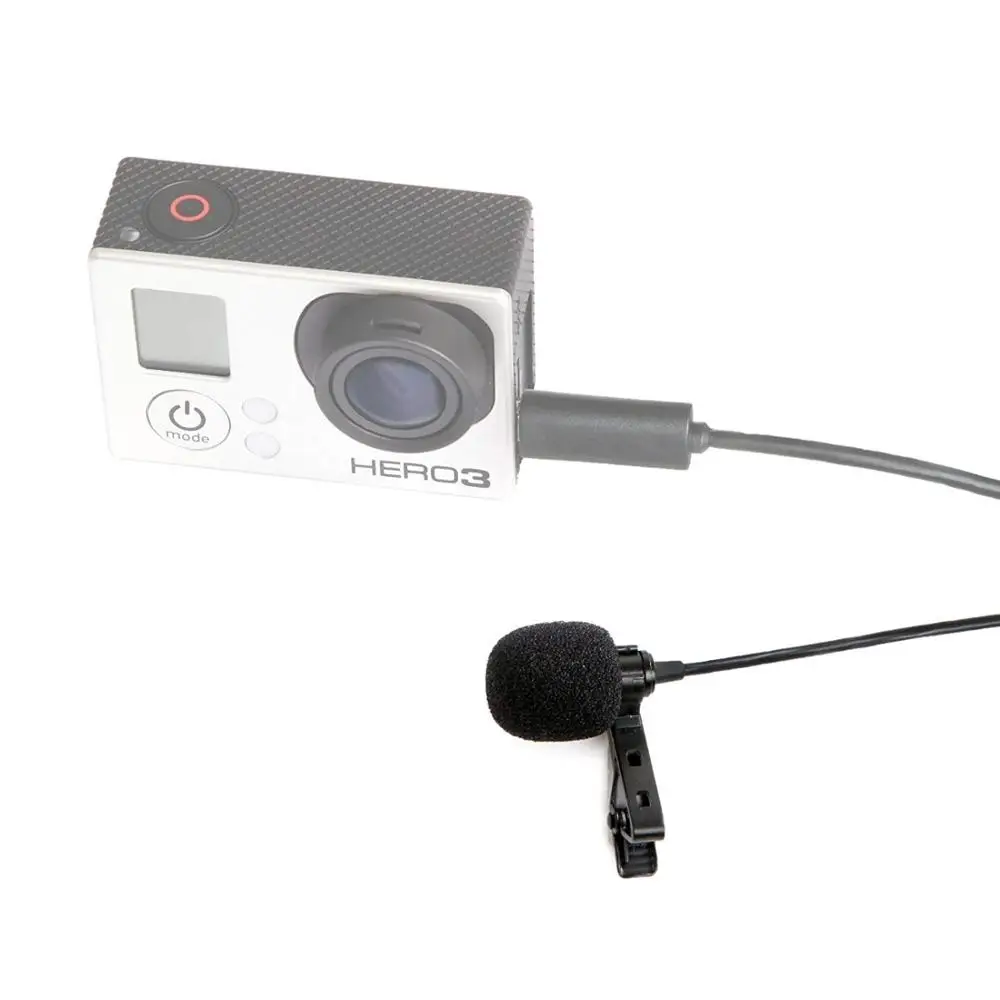 Всенаправленный конденсаторный микрофон Lavalier с креплением на лацкан для GoPro HERO3 и