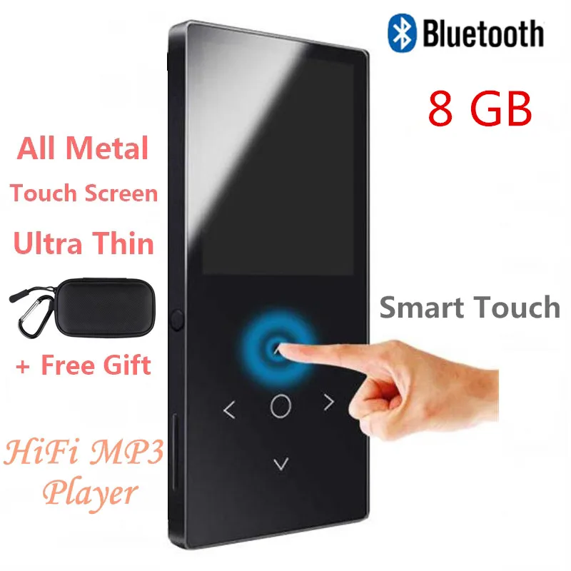 1 8 дюймов Bluetooth Hi Fi MP3 плеер Сенсорный экран ультра тонкий 4/8/16 ГБ Цвет Экран fm радио