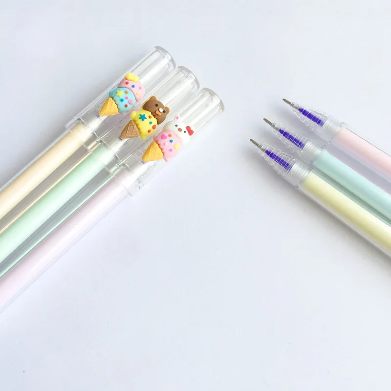 60pcs kawaii gel ink erasable pen cute bear ice cream pens for school students office supplies stationery | Канцтовары для офиса и
