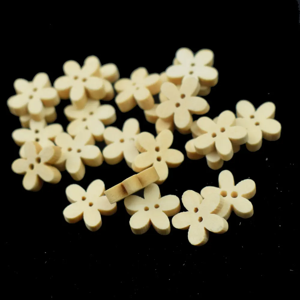 100 шт. деревянные пуговицы с плоской задней стороной | Дом и сад