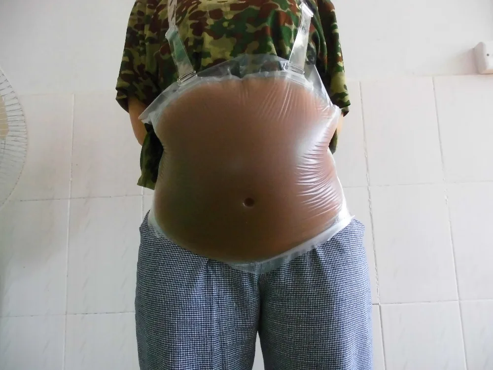 

1850g sexy navel Tan fake pregnant belly false Beer belly for men and women belly for 6-7 months pregnant Test Pregnancy