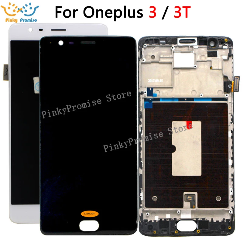 ЖК экран Oneplus 3 для 3T протестированный с рамкой замена A3010 A3000 A3003 5 дюйма|display screen|lcd