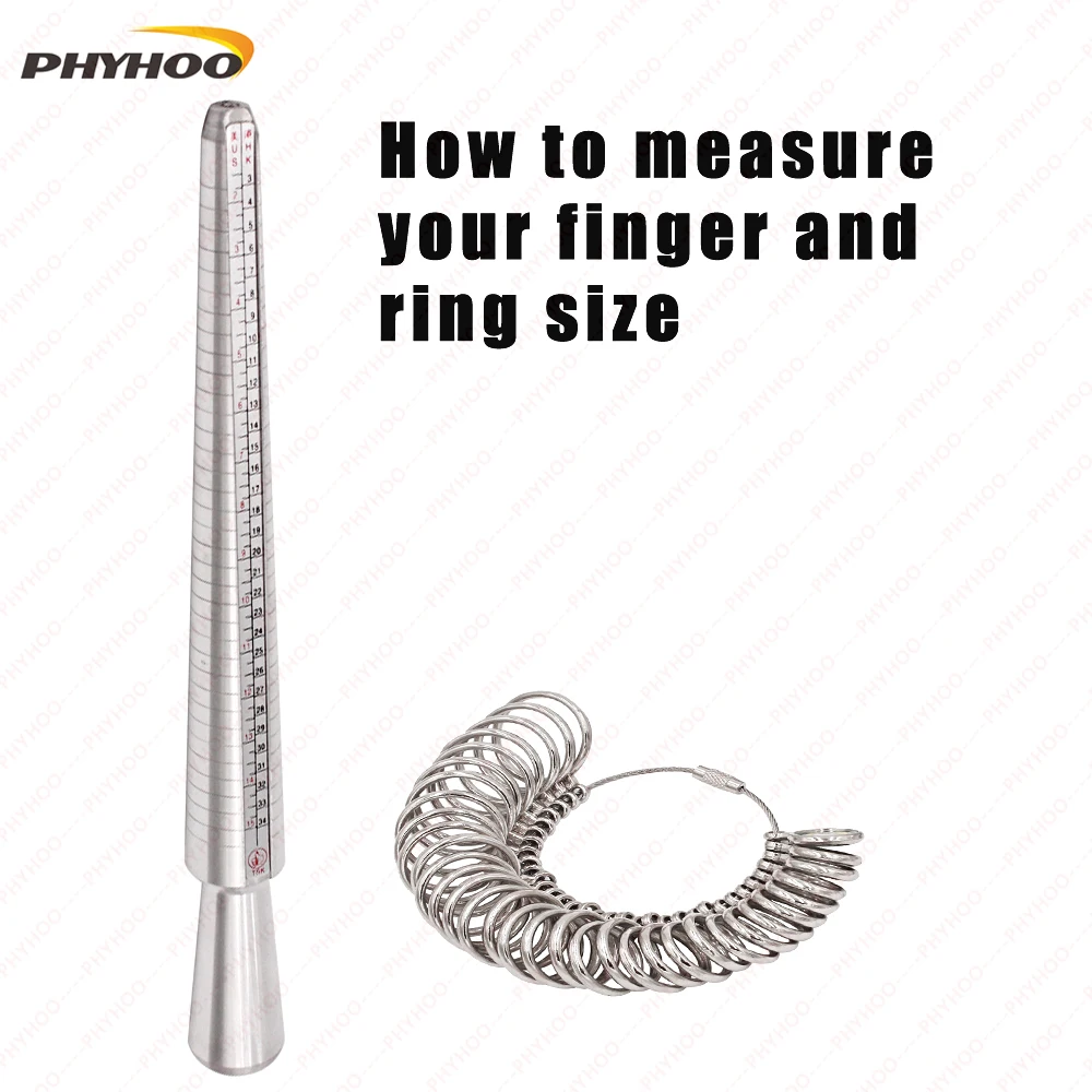 

Ring Sizer Guage Finger Ring Sizing Measuring Mandrel Stick Ring Gauge Metal Finger Sizer Tool Measure 1-33 HK Size