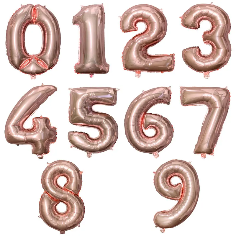 Rose Gold 16/32/40 дюймов Новые Стразы образуют цифру «воздушные шары цифры клипсы для воздушных шаров, воздушные шары воздушные деко День рождения украшения Пижама для детей и взрослых, воздушный шар - Цвет: Rose Gold