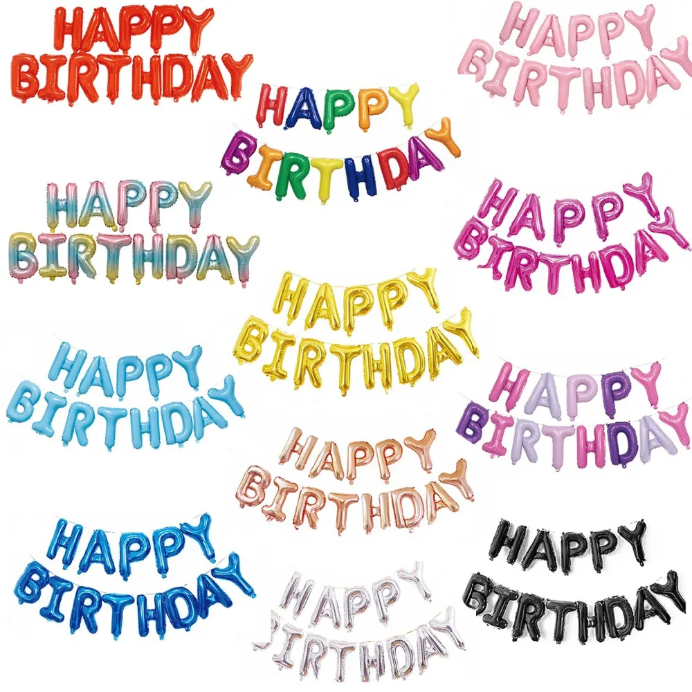 Фольгированные воздушные гелиевые шары на день рождения с днем цифрами вечерние