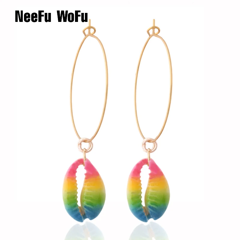 NeeFu WoFu висячие серьги брендовые Merk oorbellen длинные цветные аксессуары для ушей