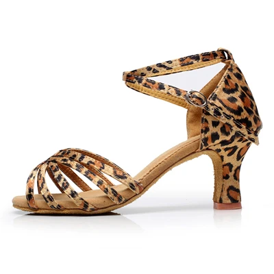 Leopard 7CM Новые женские танцевальные туфли на каблуке, Танго Бальные латиноамериканские танцевальные туфли для женщин, Лидер продаж - Цвет: Leopard 7CM