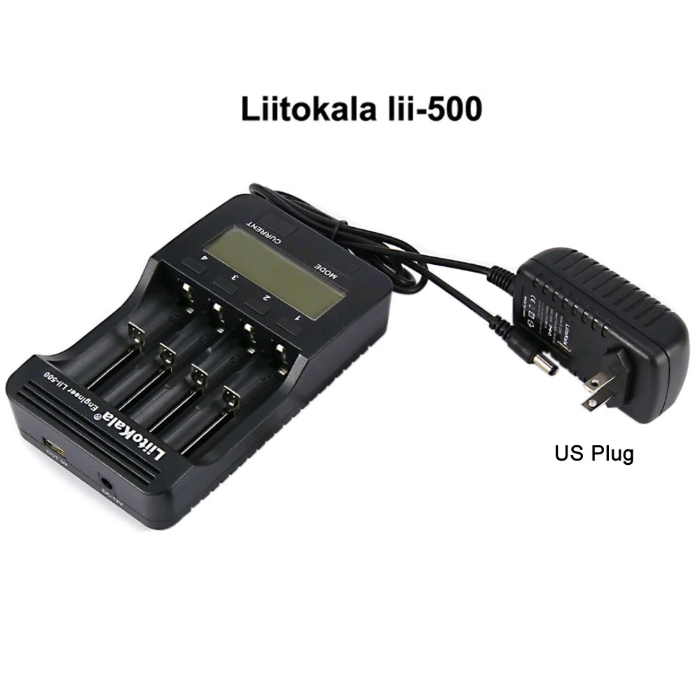 Умное зарядное устройство LiitoKala для аккумуляторов 18650 4 слота ЖК дисплей без