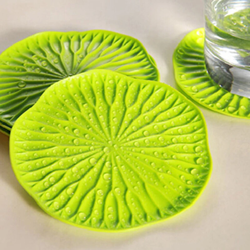 2 шт./компл. декоративные подставки для стола в виде листьев лотоса стеклянные