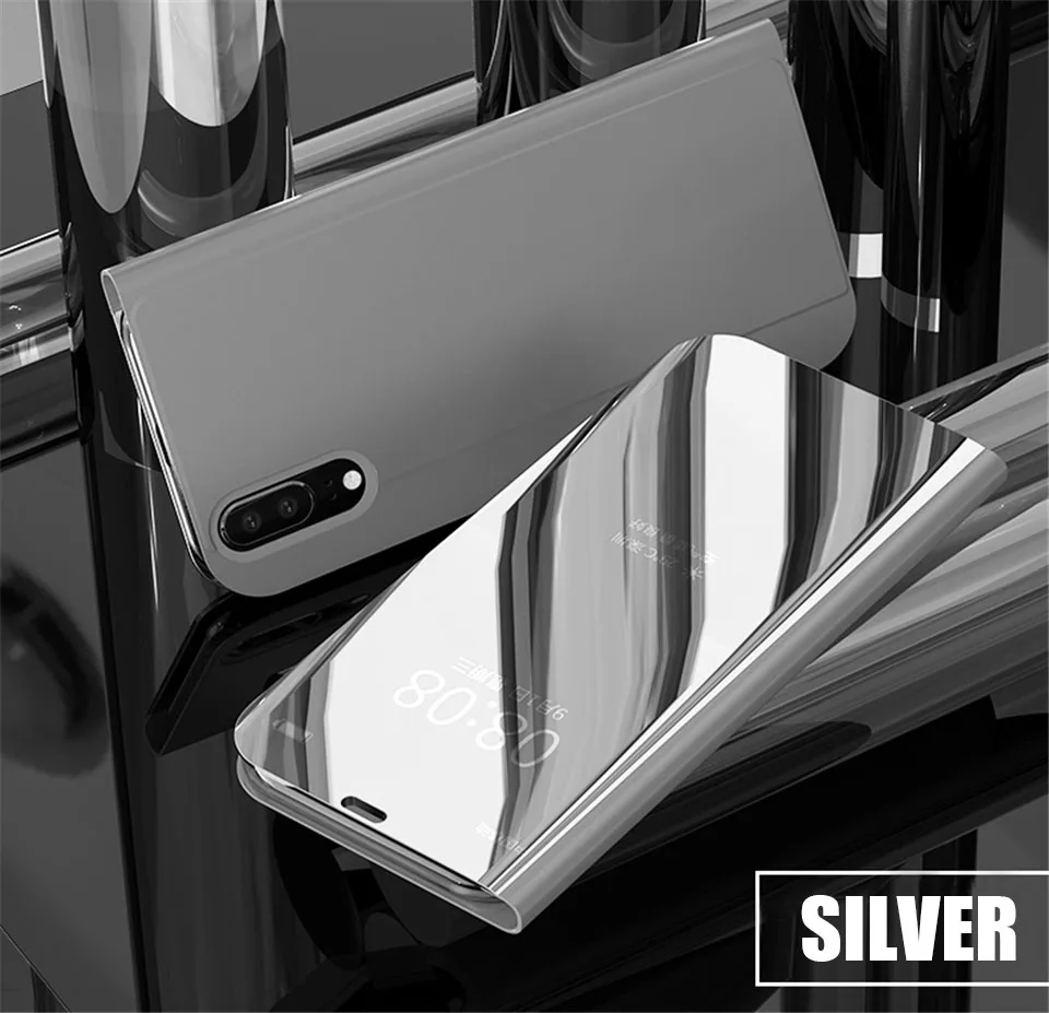 Silver Роскошный зеркальный флип-чехол для iPhone 8, 7, чехол, 6, 6S Plus, XR, XS, Max, X, кожаный чехол, держатель для iPhone, XR, 7 plus, 8 plus, X, чехол, сумка - Цвет: Silver