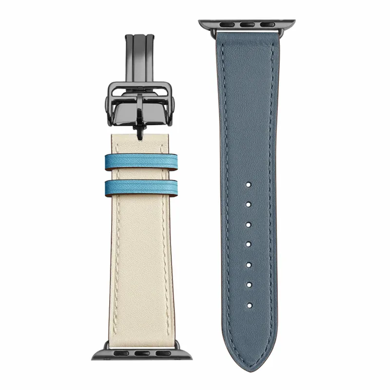 2 Herm логотип на ремешке с застежкой для Apple Watch Series 5 4 3 2 1 44 мм 40 мм 42/38 мм кожаный ремешок для iwatch - Цвет ремешка: 2