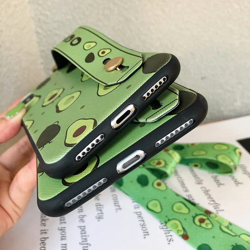 SoCouple чехол для телефона для iphone XR X Xs max 11 Pro Max 7 8 6 6s plus фрукты авокадо Мягкий ТПУ шейный ремешок для запястья чехол