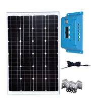 kit panel solar 12v 60w solar charge controller 12v24v 10a pwm solar charger battery portable camping kit car caravan rv