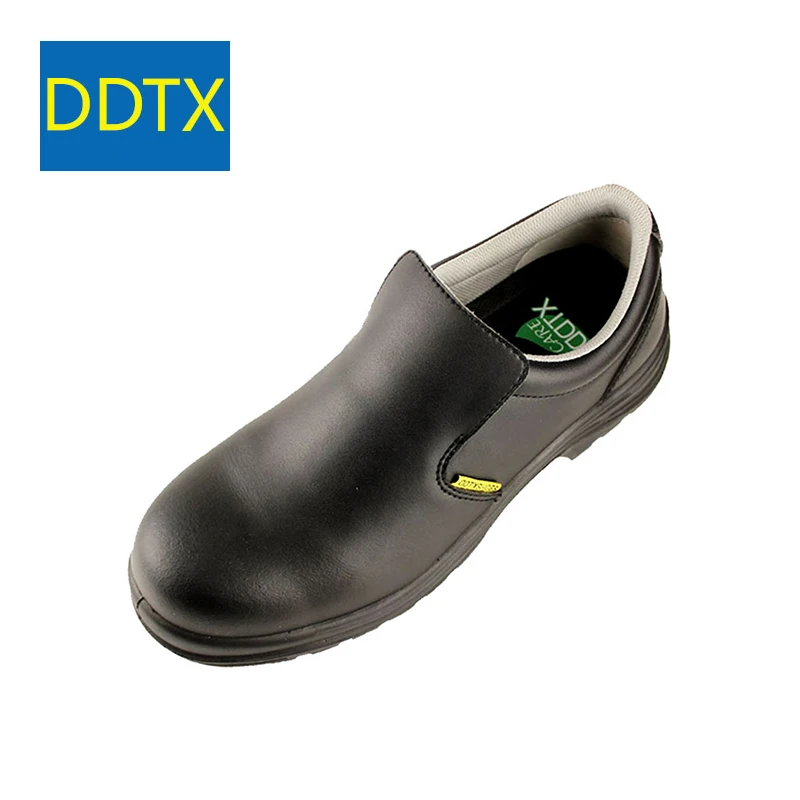 

DDTX Safety Chef Shoes Compostie Toe SB Waterproof Oil SRC Anti-slip Work Kitchen Shoes Breathable Comfortable Anti-static Black