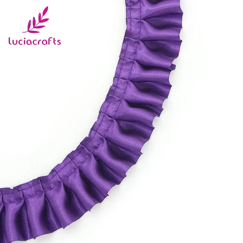 C5 Dark Purple 5y Lucia crafts 5y/8y 37 мм разноцветная кружевная ткань с отделкой лентами DIY шитье ручной работы одежда головной убор материалы для рукоделия U0104 - Цвет: C5 Dark Purple 5y