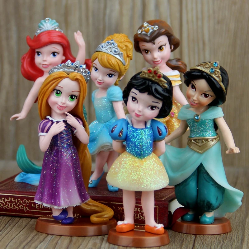 Экшн фигурки Принцессы Disney 6 шт./компл. из ПВХ высокого качества милая мультяшная
