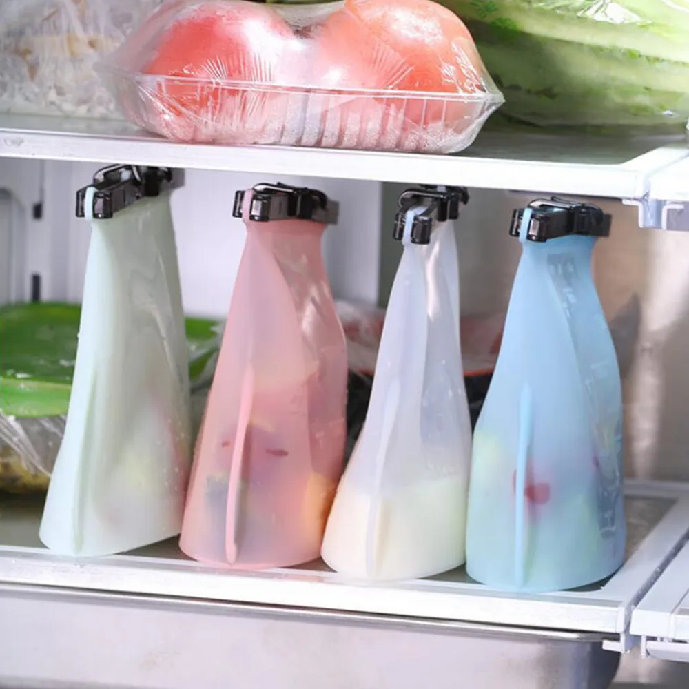 Многоразовая силиконовая сумка для хранения продуктов упаковщик фруктов овощей