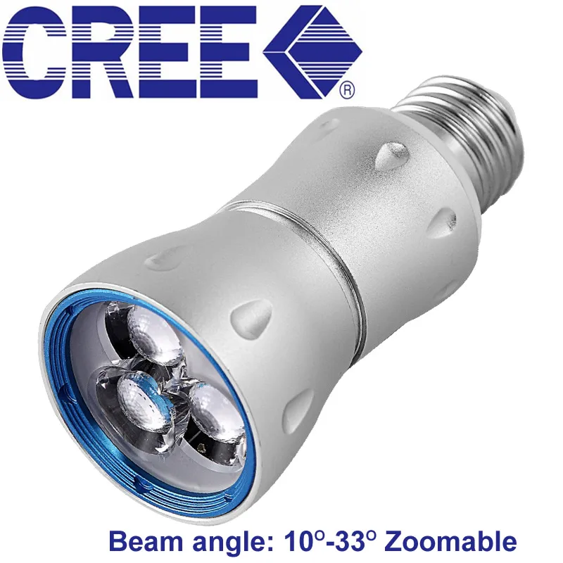 Светодиодный точечный светильник с фокусировкой 7 Вт Cree E27 Светильник 3000K 4000K 6000K