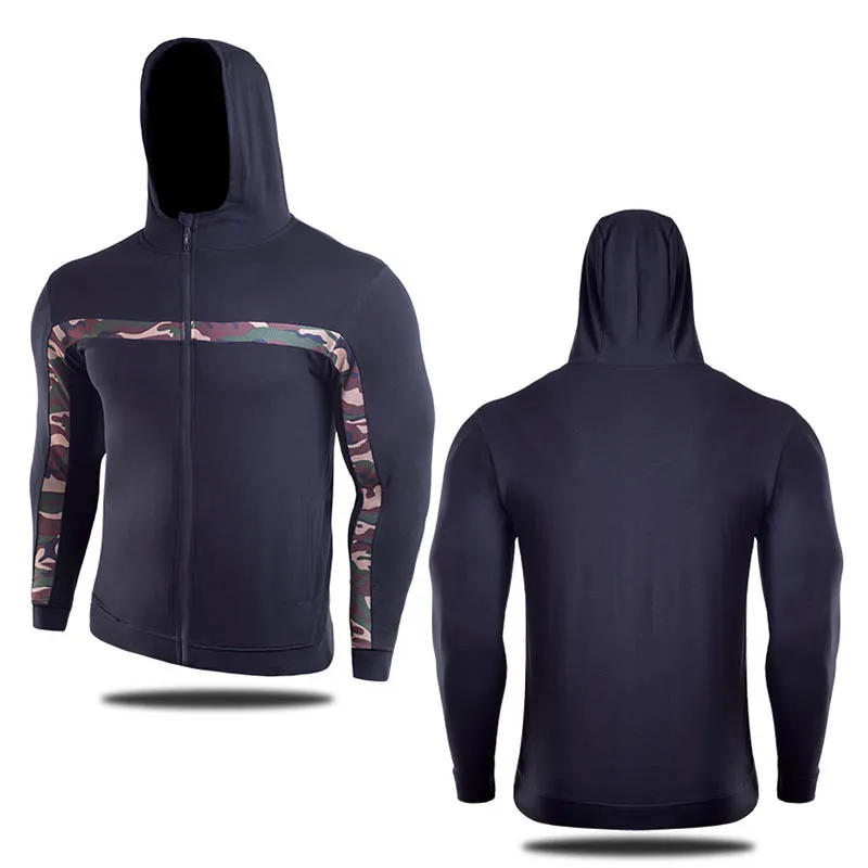 DIQIAN Фитнес спортивная куртка Для мужчин с пальто капюшоном длинными рукавами и