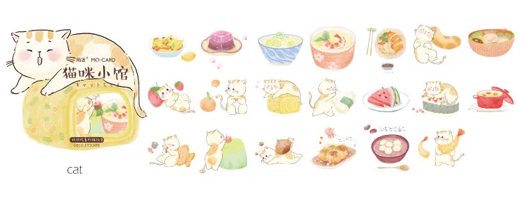 cat 40 шт./упак. Kawaii с милым клубничным принтом Кот персик маркер стикер планировщик дневник канцелярские Стикеры s Скрапбукинг пуля журнал sl1974 - Цвет: cat