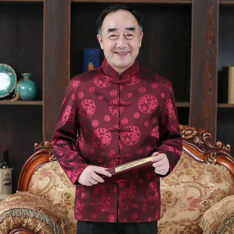 Мужской костюм туника WAEOLSA пиджак с воротником мандарин мужской Tangzhuang Mao
