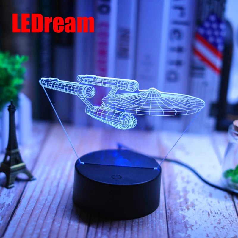 Необычный авиационный самолет 3 d маленький ночник Кнопка USB научный светодиодный Домашний Светильник космический корабль ночной Светильник