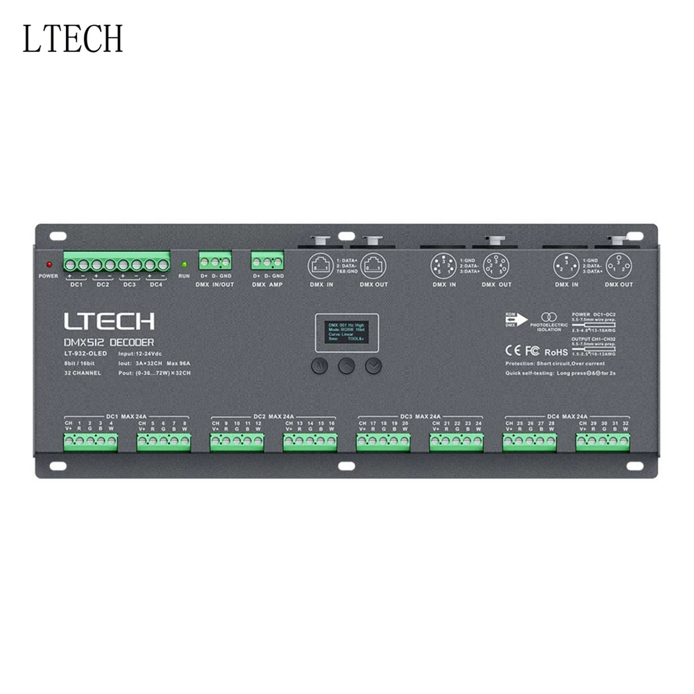 LTECH 32 канала светодиодный декодер DMX LT-932-O контроллер dmx декодера Вход Напряжение