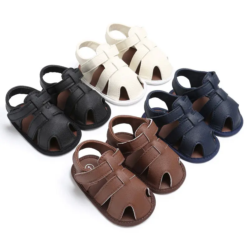

2019 Cute Baby Toddler Infant Boy Soft Sole Prewalker Crib Shoes Summer Shoes Sandals 0-18 Month