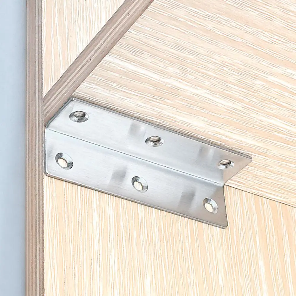 6PCS stainless steel corner code L-type 90 degree right angle fixed block reinforcement triangle iron bracket universal | Обустройство